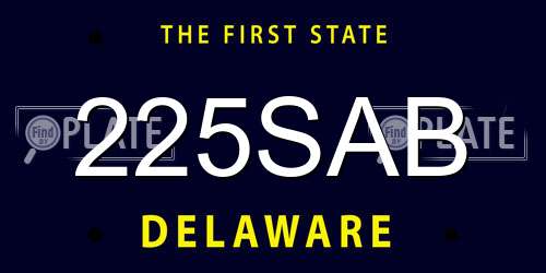 225SAB Delaware License Plate