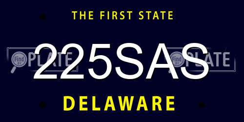 225SAS Delaware License Plate