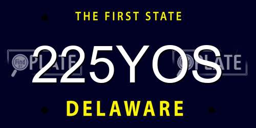 225YOS Delaware License Plate