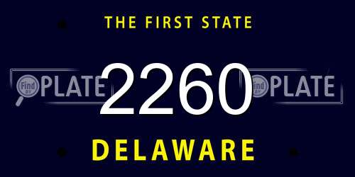 2260 Delaware License Plate