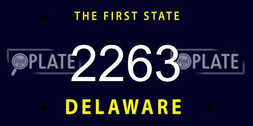 2263 Delaware License Plate