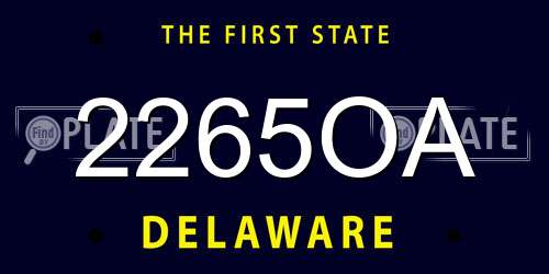 2265OA Delaware License Plate