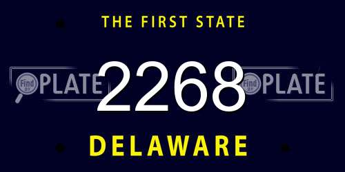 2268 Delaware License Plate