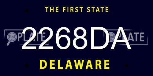 2268DA Delaware License Plate