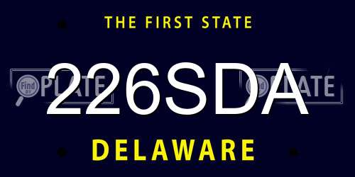 226SDA Delaware License Plate