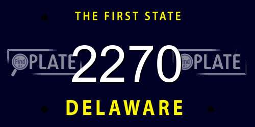 2270 Delaware License Plate