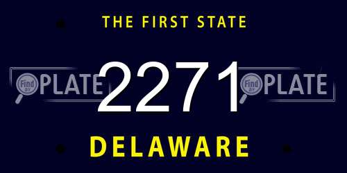 2271 Delaware License Plate