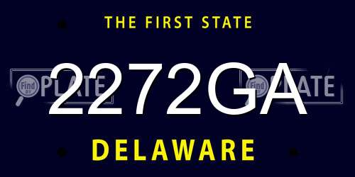 2272GA Delaware License Plate