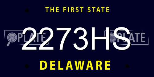 2273HS Delaware License Plate
