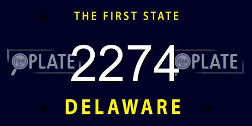 2274 Delaware License Plate