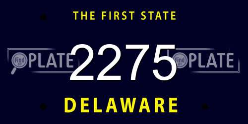 2275 Delaware License Plate
