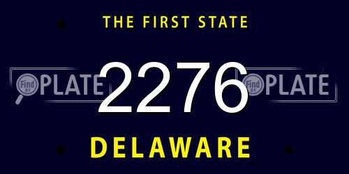 2276 Delaware License Plate