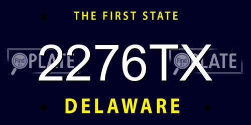 2276TX Delaware License Plate