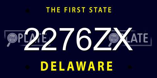 2276ZX Delaware License Plate