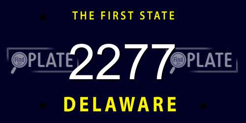 2277 Delaware License Plate