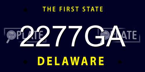 2277GA Delaware License Plate