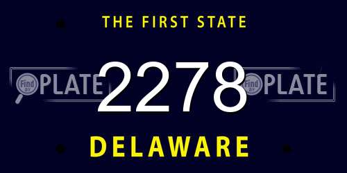 2278 Delaware License Plate