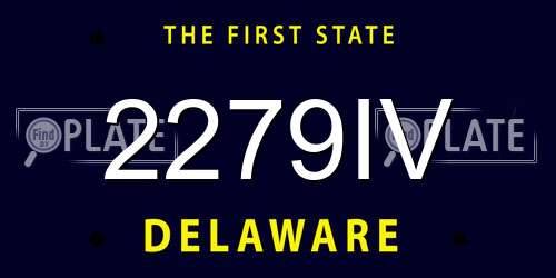 2279IV Delaware License Plate