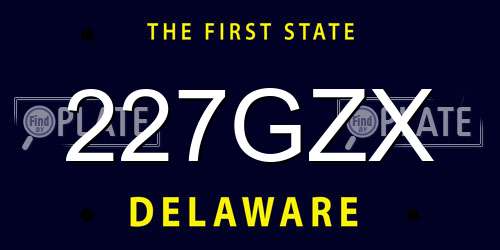 227GZX Delaware License Plate