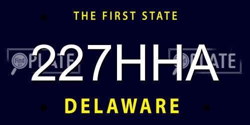 227HHA Delaware License Plate