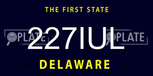 227IUL Delaware License Plate