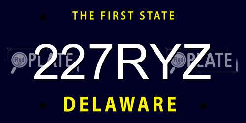 227RYZ Delaware License Plate