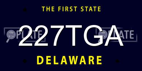 227TGA Delaware License Plate