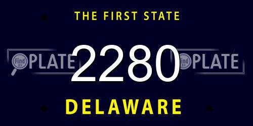 2280 Delaware License Plate