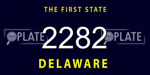 2282 Delaware License Plate