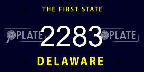 2283 Delaware License Plate