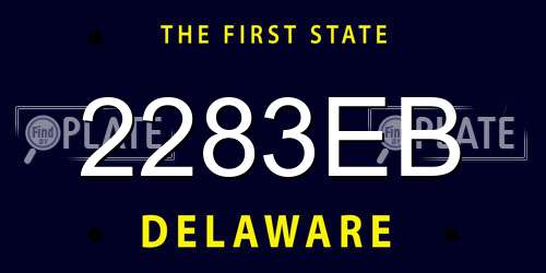 2283EB Delaware License Plate