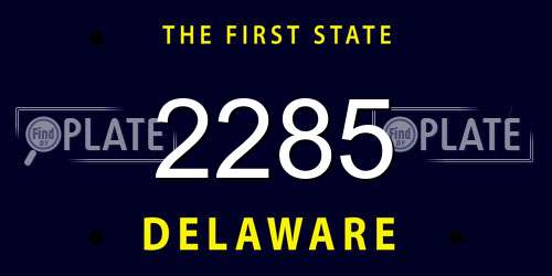 2285 Delaware License Plate