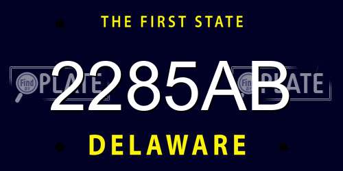2285AB Delaware License Plate