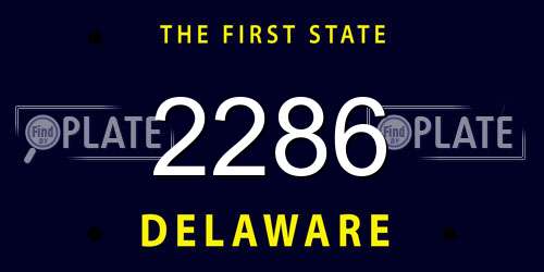 2286 Delaware License Plate