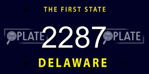 2287 Delaware License Plate