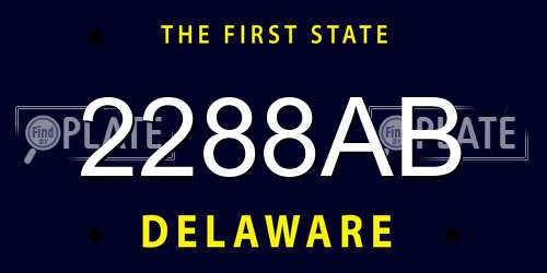2288AB Delaware License Plate