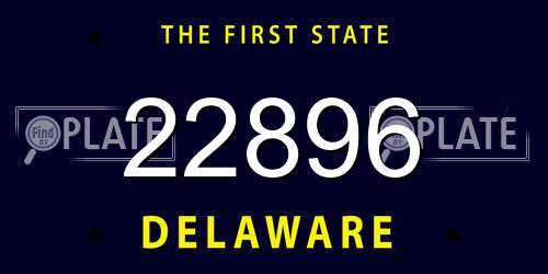 22896 Delaware License Plate