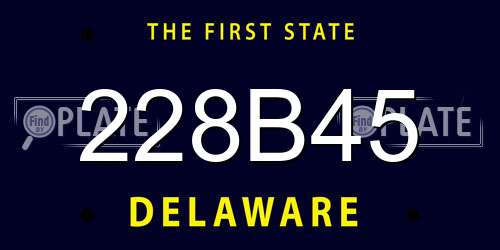 228B45 Delaware License Plate