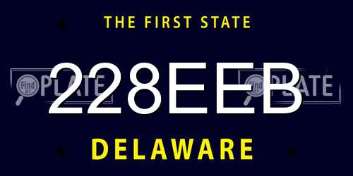 228EEB Delaware License Plate