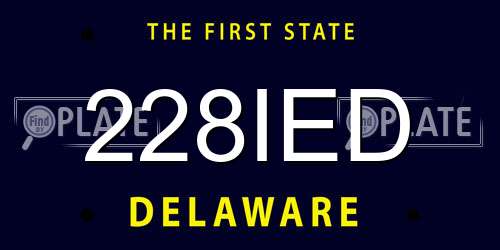 228IED Delaware License Plate