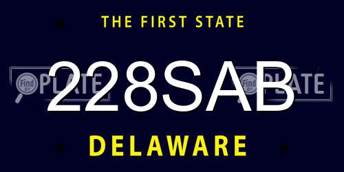 228SAB Delaware License Plate