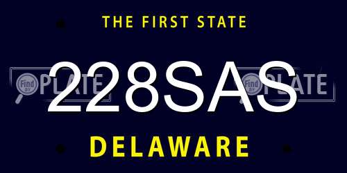228SAS Delaware License Plate
