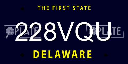 228VQU Delaware License Plate