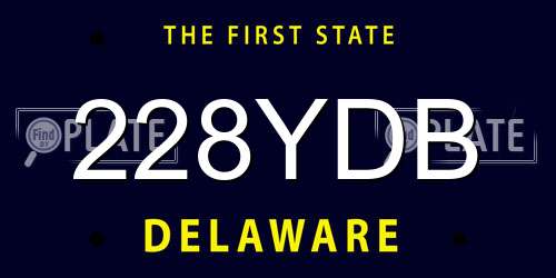 228YDB Delaware License Plate