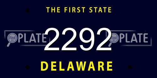 2292 Delaware License Plate