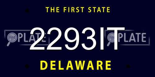 2293IT Delaware License Plate