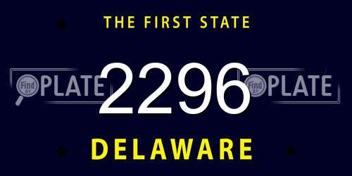 2296 Delaware License Plate