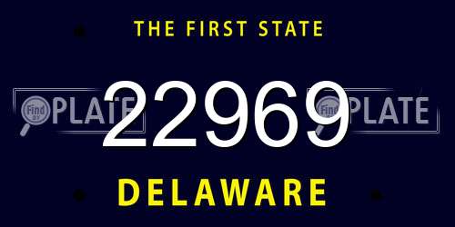 22969 Delaware License Plate