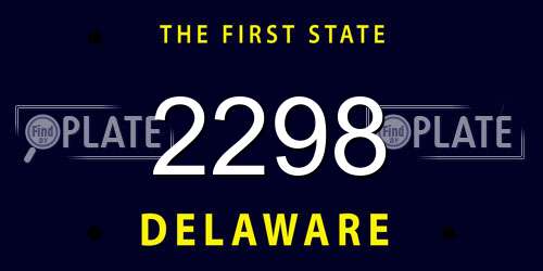 2298 Delaware License Plate