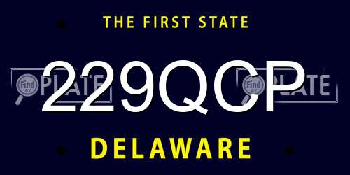 229QCP Delaware License Plate